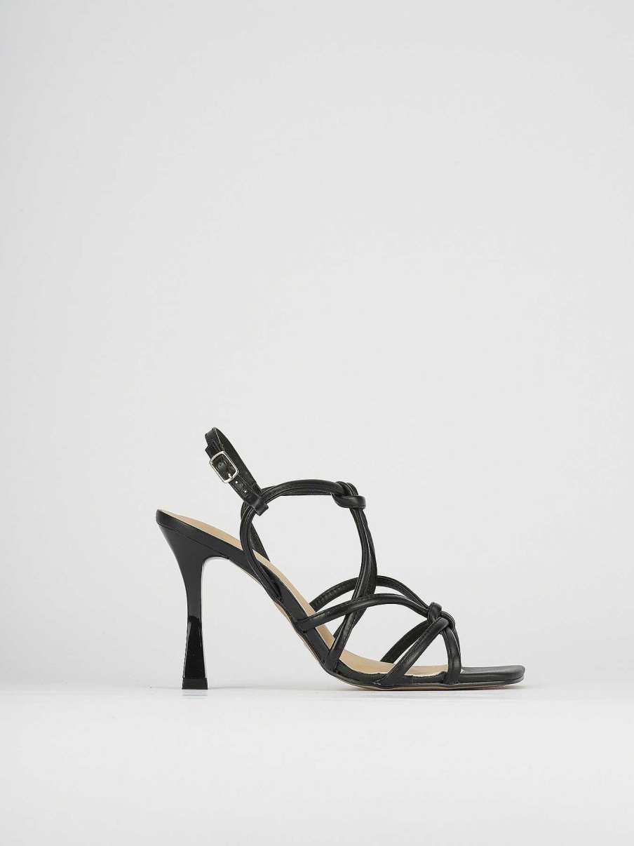 Donna Barca | Sandali Tacco Alto Tacco 9 Cm In Pelle Nera