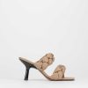 Donna Barca | Pantofole Tacco 5 Cm In Pelle Beige