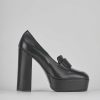 Donna Barca | Mocassini Tacco 11 Cm In Pelle Nera