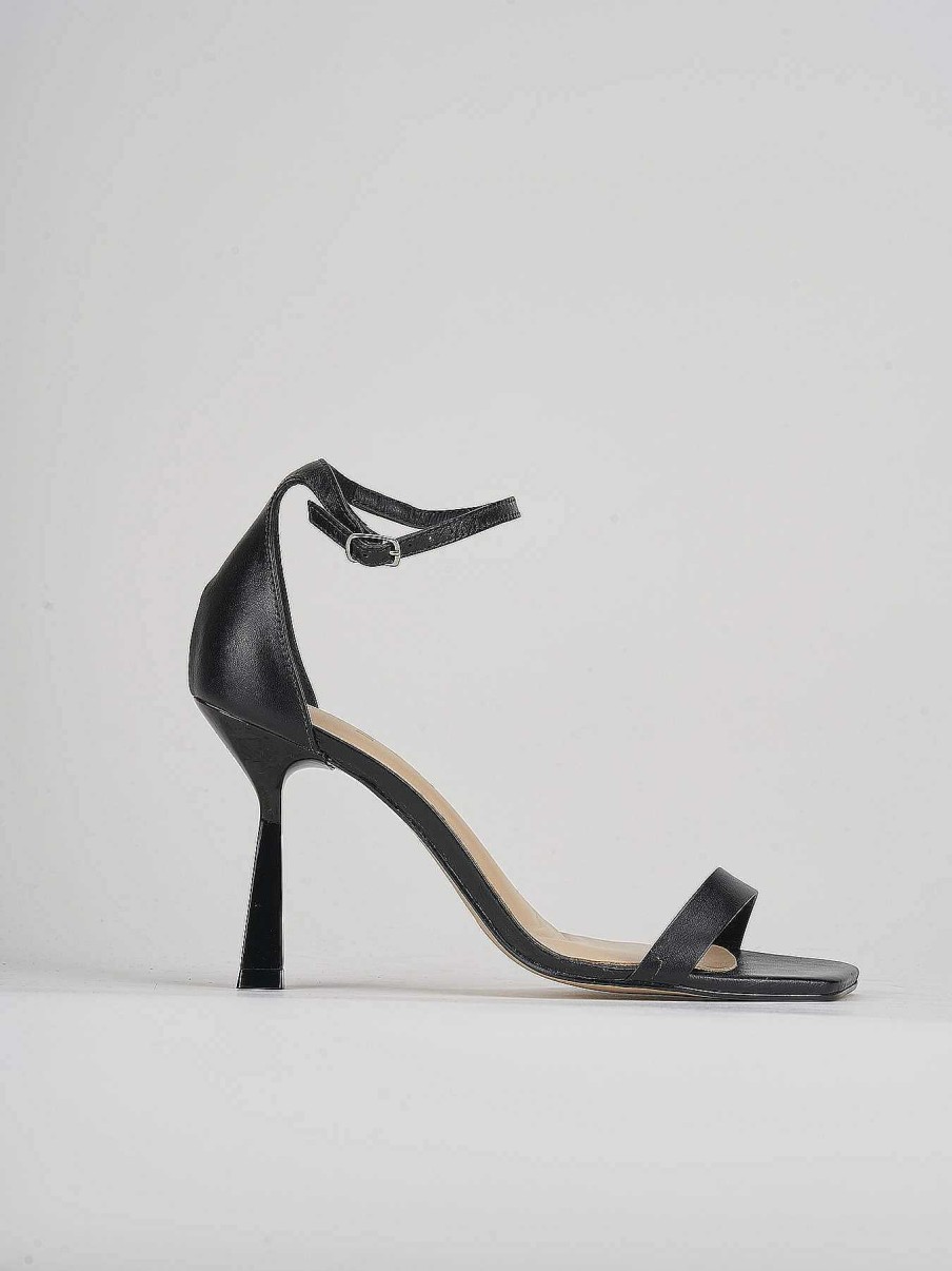 Donna Barca | Sandali Tacco Alto Tacco 9 Cm In Pelle Nera