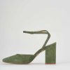 Donna Barca | Decollete Tacco 8 Cm In Camoscio Verde