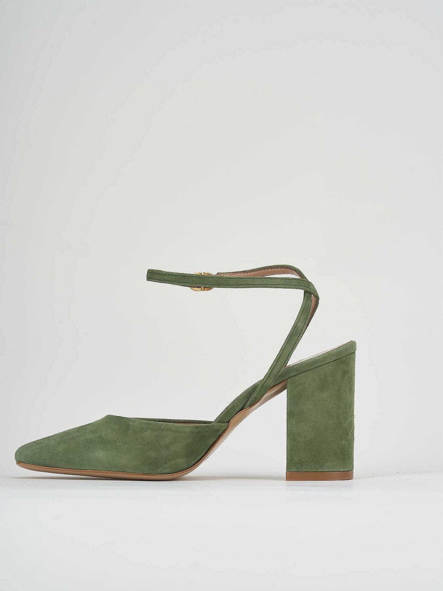 Donna Barca | Decollete Tacco 8 Cm In Camoscio Verde