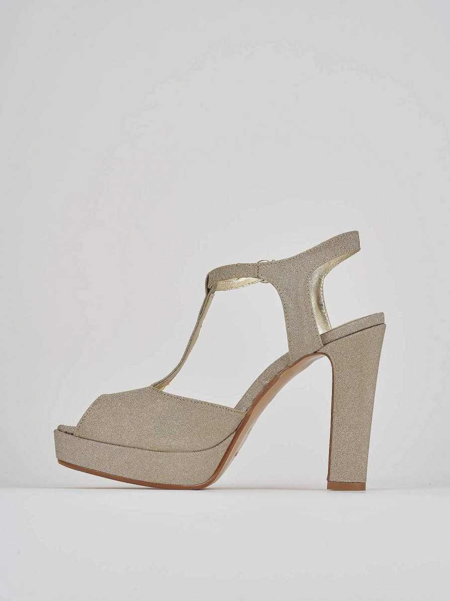 Donna Barca | Sandali Tacco Alto Tacco 11 Cm Glitter Oro