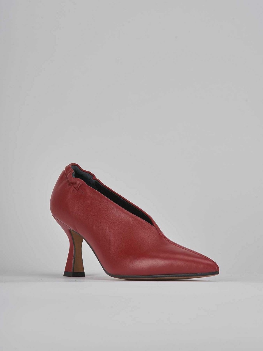 Donna Barca | Decollete Tacco 7 Cm In Pelle Rossa