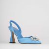 Donna Barca | Decollete Tacco 9 Cm In Pelle Azzurra