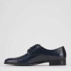 Uomo Barca | Scarpe Stringate Tacco 1 Cm In Pelle Blu