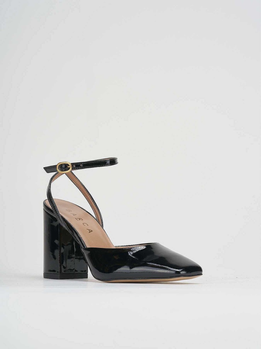 Donna Barca | Decollete Tacco 8 Cm In Vernice Nera