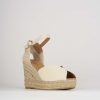 Donna Barca | Espadrillas Tacco 8 Cm In Pelle Beige