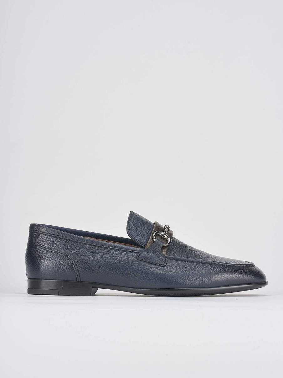 Uomo Barca | Mocassini Tacco 1 Cm In Pelle Blu