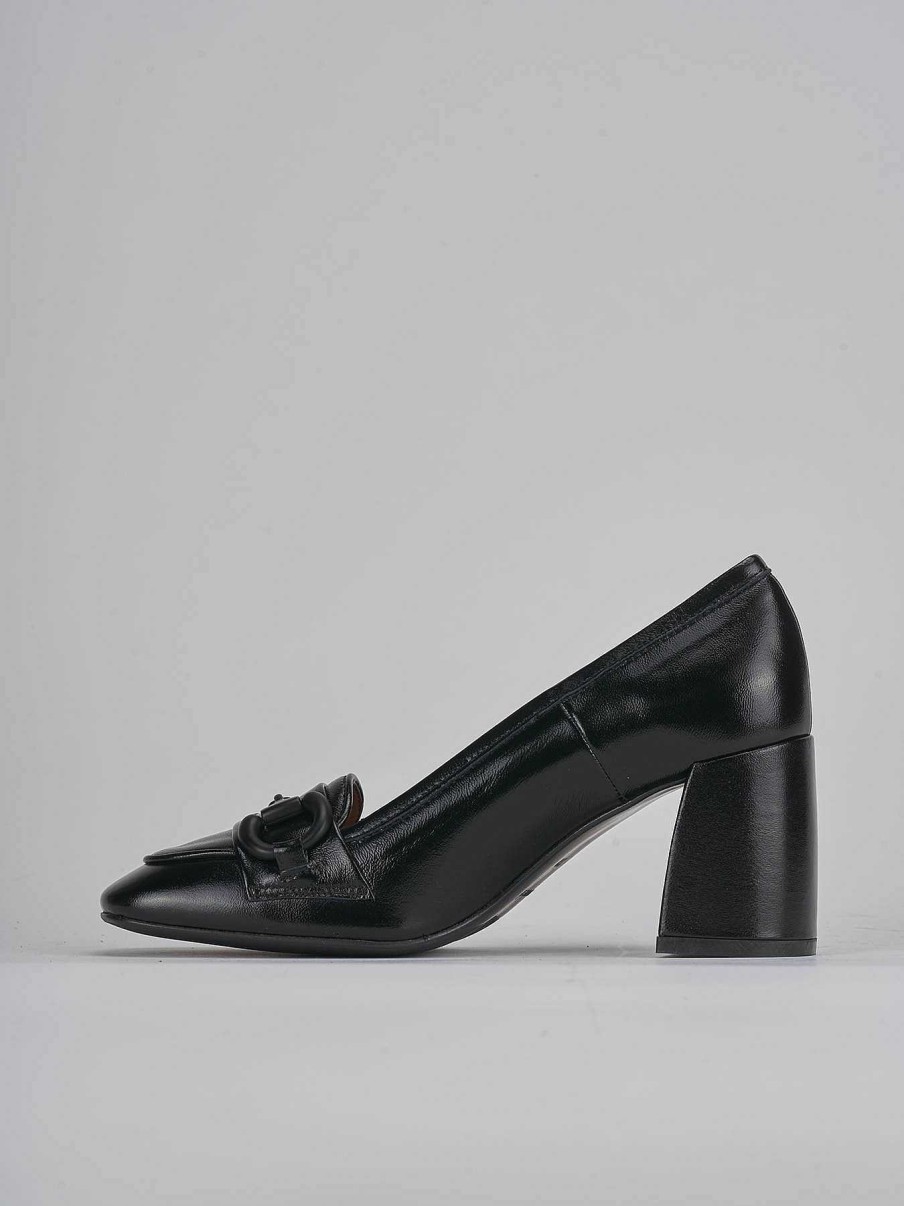 Donna Barca | Mocassino Tacco 8 Cm In Vernice Nera