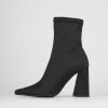 Donna Barca | Stivaletti Tacco Alto Tacco 9 Cm In Tessuto Nero