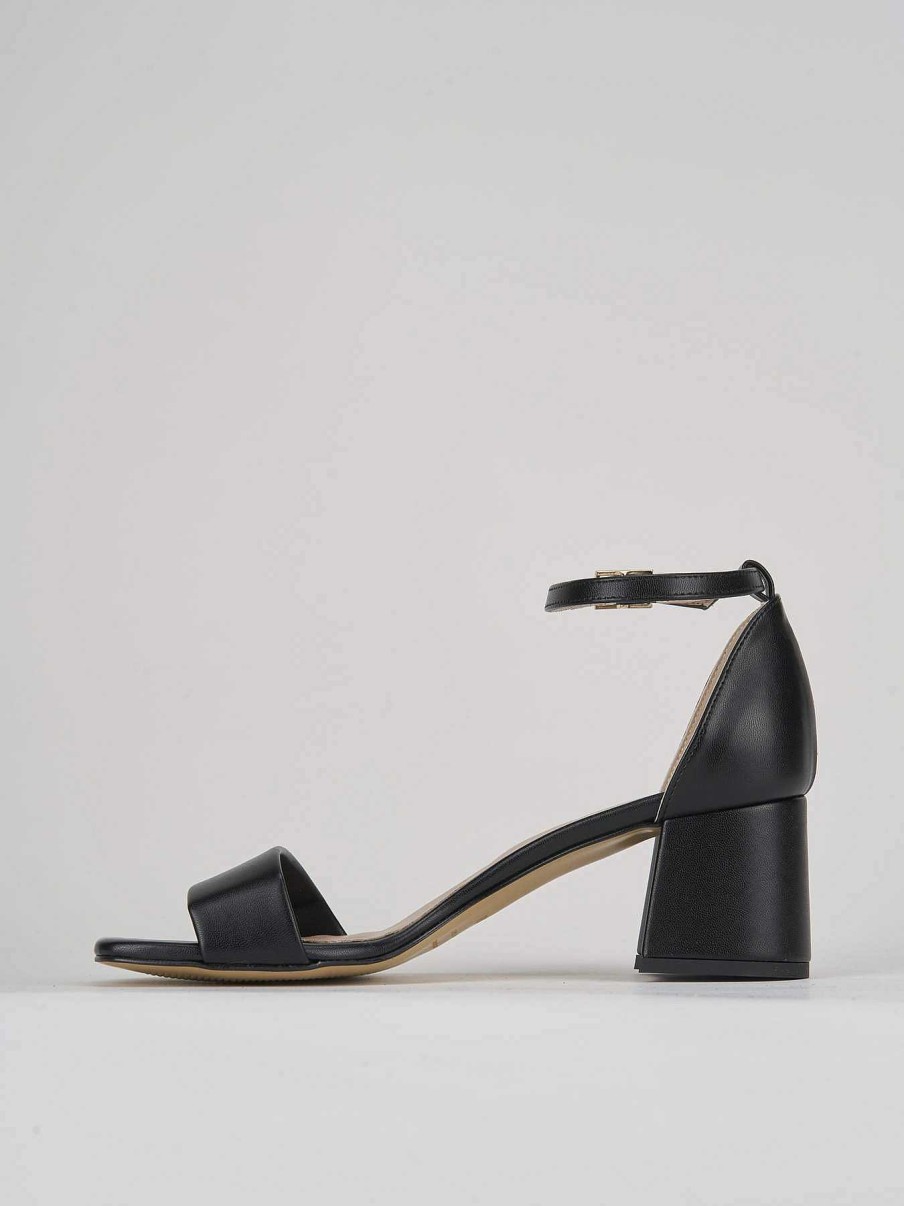 Donna Barca | Sandali Tacco Alto Tacco 6 Cm In Pelle Nera