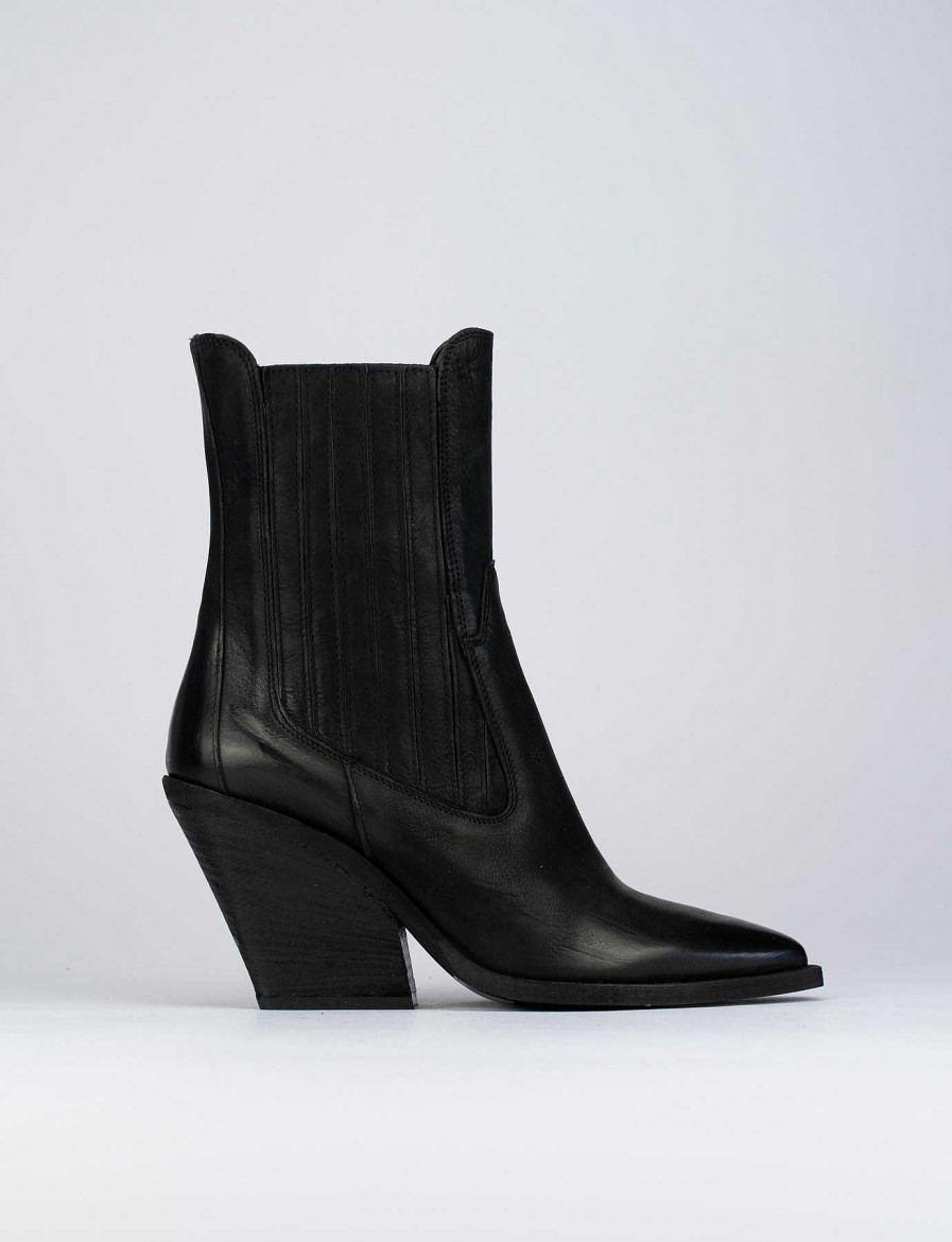 Donna Barca | Stivaletti Tacco Alto Tacco 7 Cm In Pelle Nera