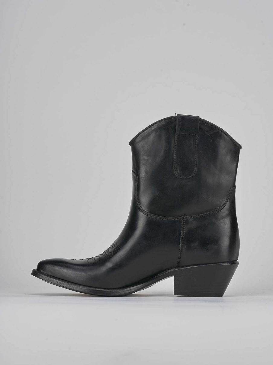 Donna Barca | Stivaletti Tacco Basso Tacco 3 Cm In Pelle Nera