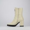 Donna Barca | Stivaletti Tacco Alto Tacco 5 Cm In Pelle Beige