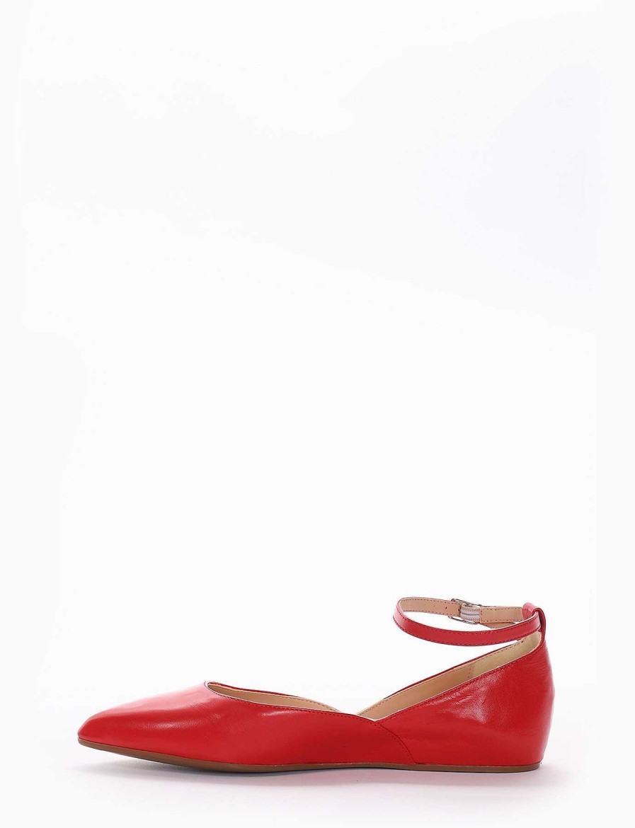 Donna Barca | Scarpe Basse Tacco 1 Cm In Pelle Rossa