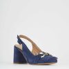 Donna Barca | Decollete Tacco 7 Cm In Camoscio Blu