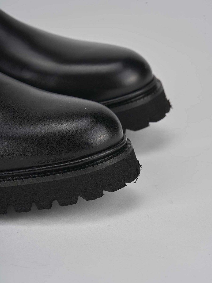 Donna Barca | Stivaletti Tacco Basso Tacco 2 Cm In Pelle Nera