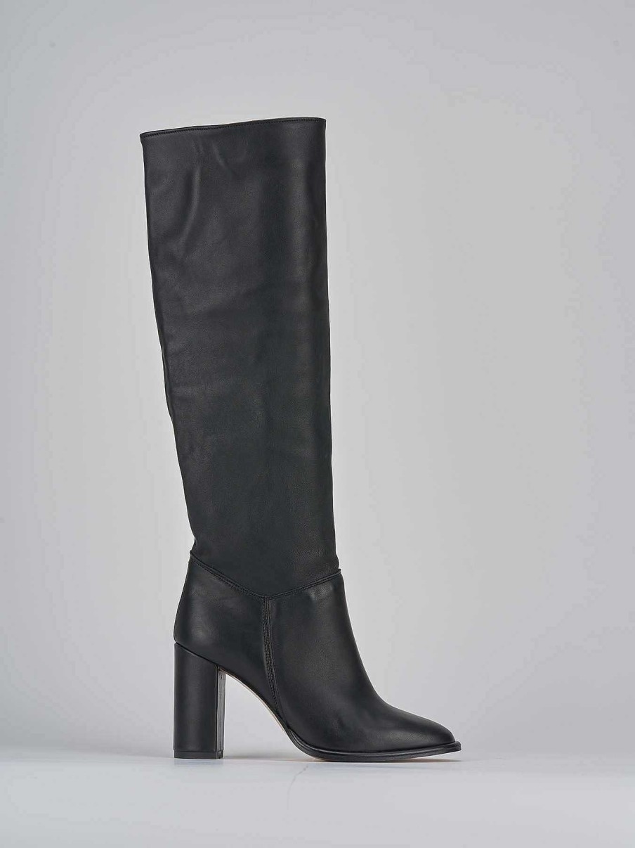 Donna Barca | Stivali Tacco 9Cm Pelle Nero