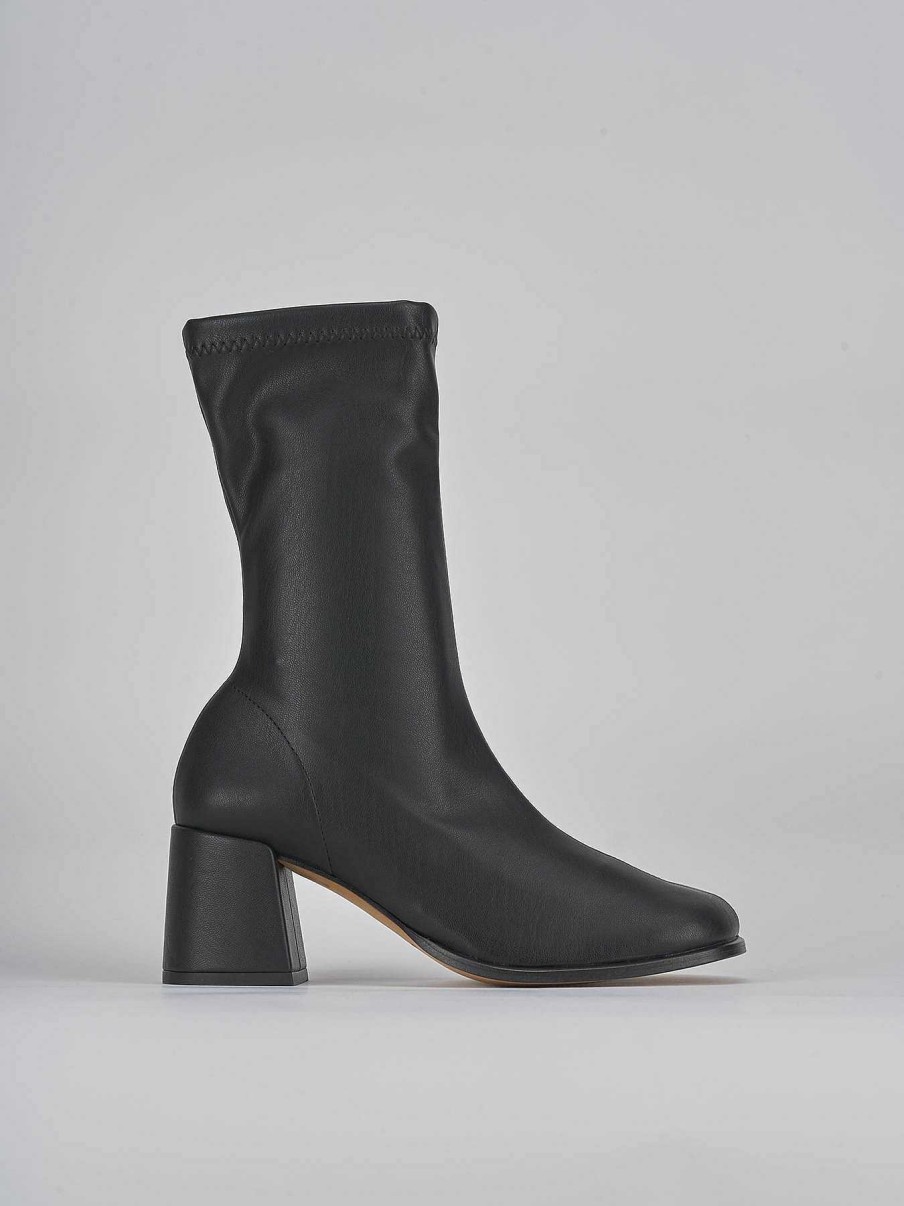 Donna Barca | Stivaletti Tacco Alto Tacco 7 Cm In Pelle Nera