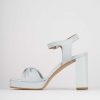 Donna Barca | Sandali Tacco Alto Tacco 9 Cm In Pelle Celeste