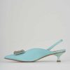 Donna Barca | Decollete Tacco 3 Cm In Raso Azzurro