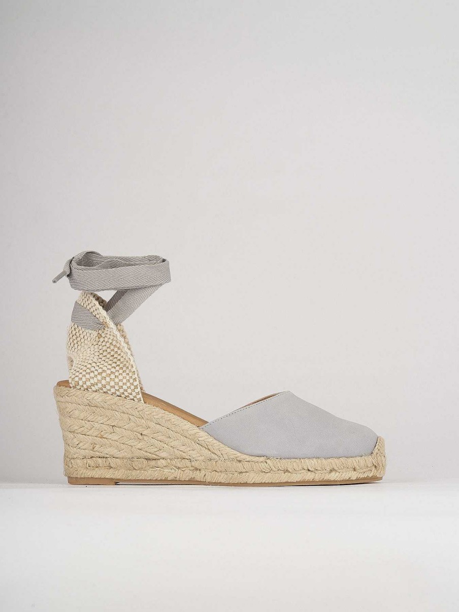 Donna Barca | Espadrillas Tacco 5 Cm In Camoscio Azzurro