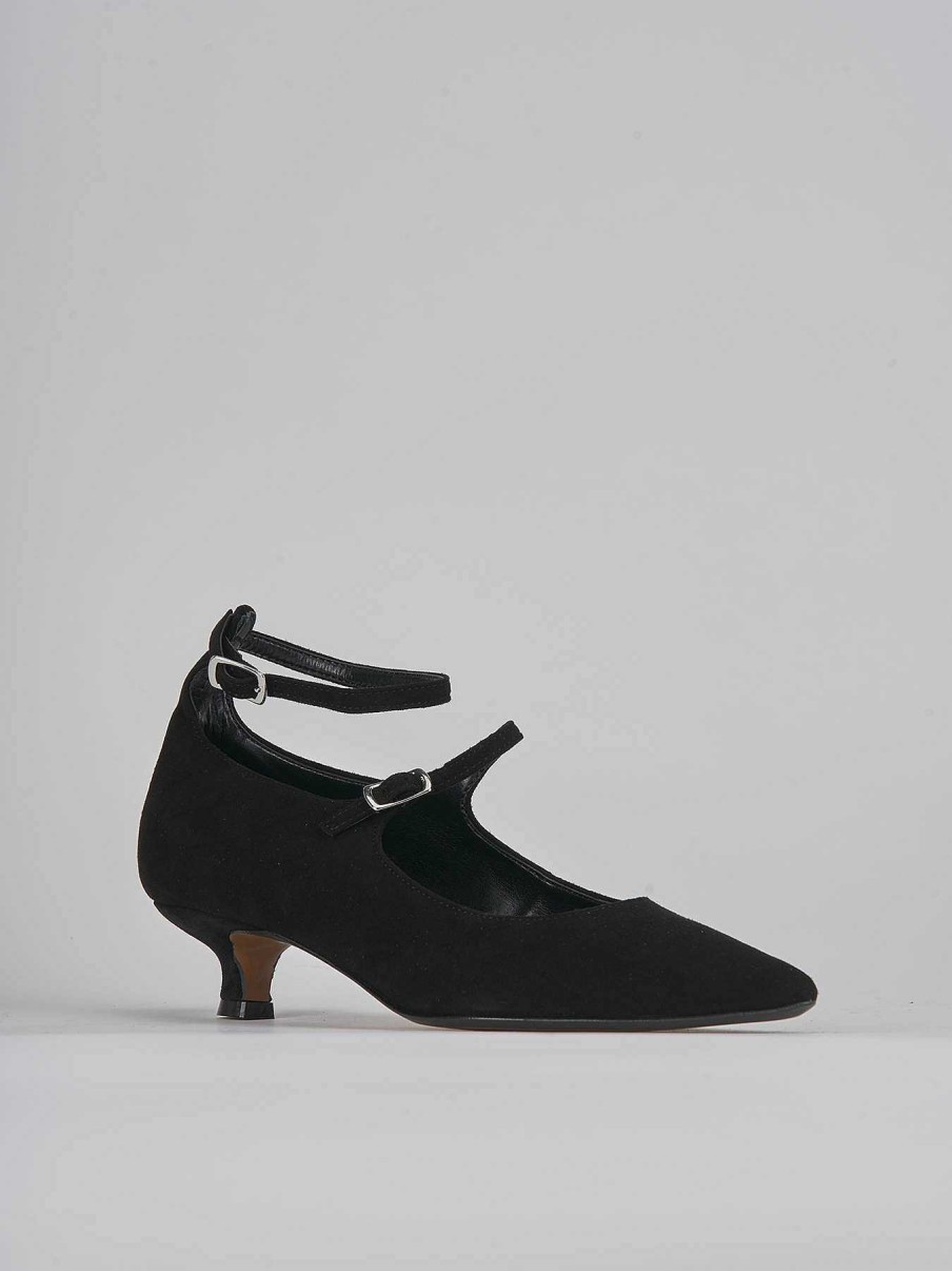 Donna Barca | Decollete Tacco 3 Cm In Camoscio Nero