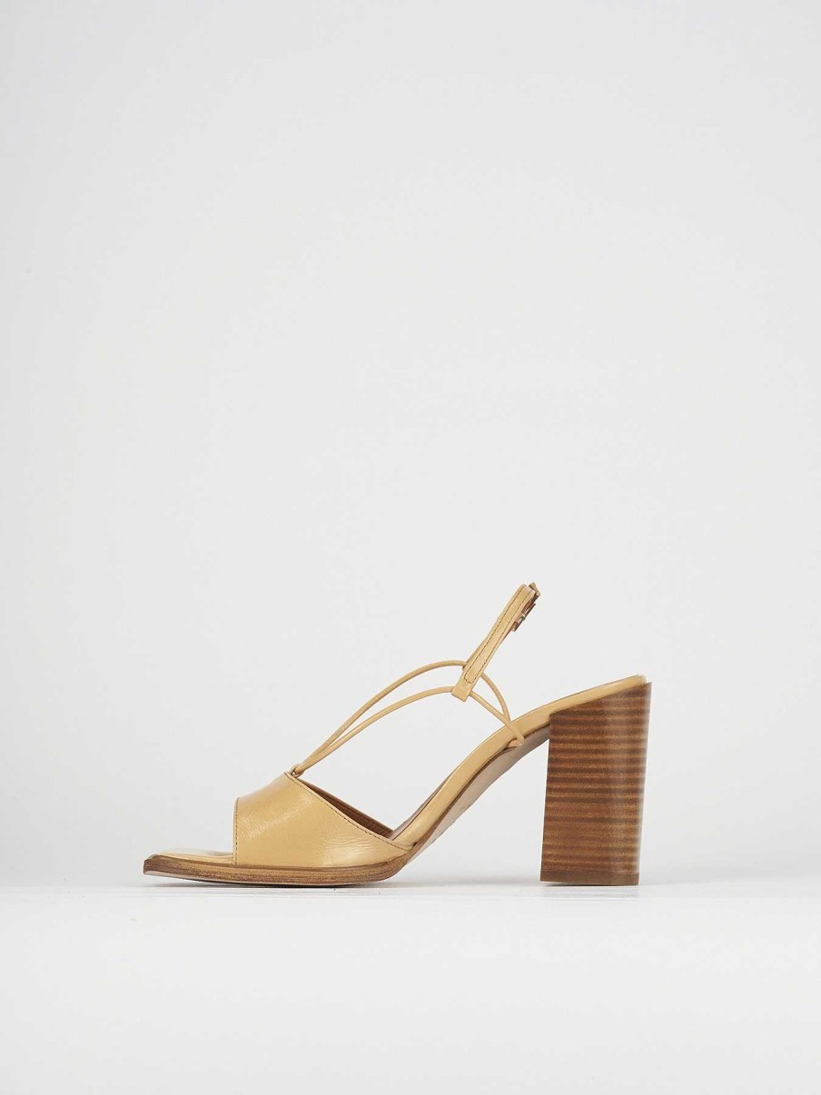 Donna Barca | Sandali Tacco Alto Tacco 9 Cm In Pelle Marrone