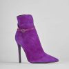 Donna Barca | Stivaletti Tacco Alto Tacco 10 Cm Camoscio Viola