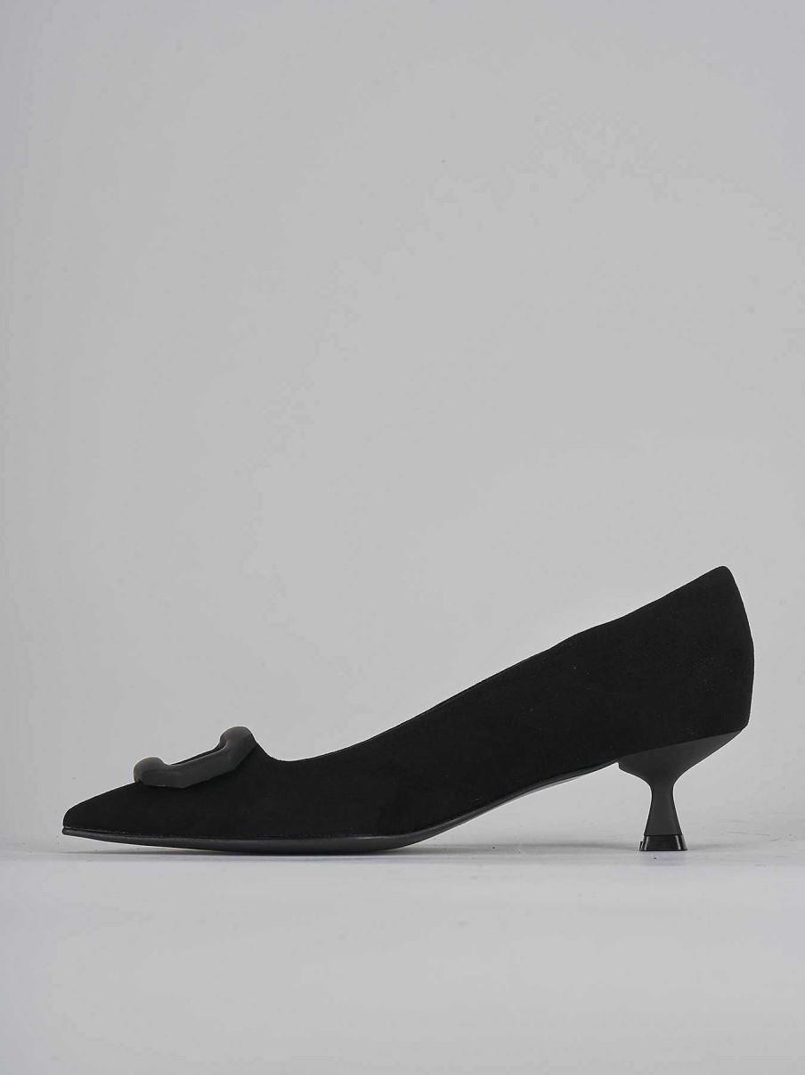 Donna Barca | Decollete Tacco 5 Cm In Camoscio Nero