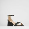 Donna Barca | Sandali Tacco Alto Tacco 5 Cm In Pelle Nera