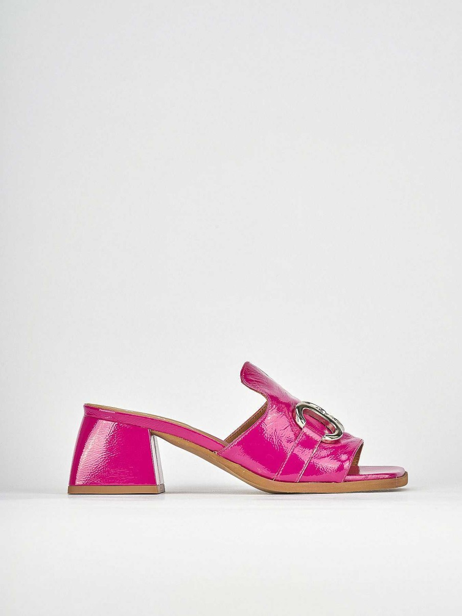 Donna Barca | Ciabatte Tacco 5 Cm In Pelle Rosa