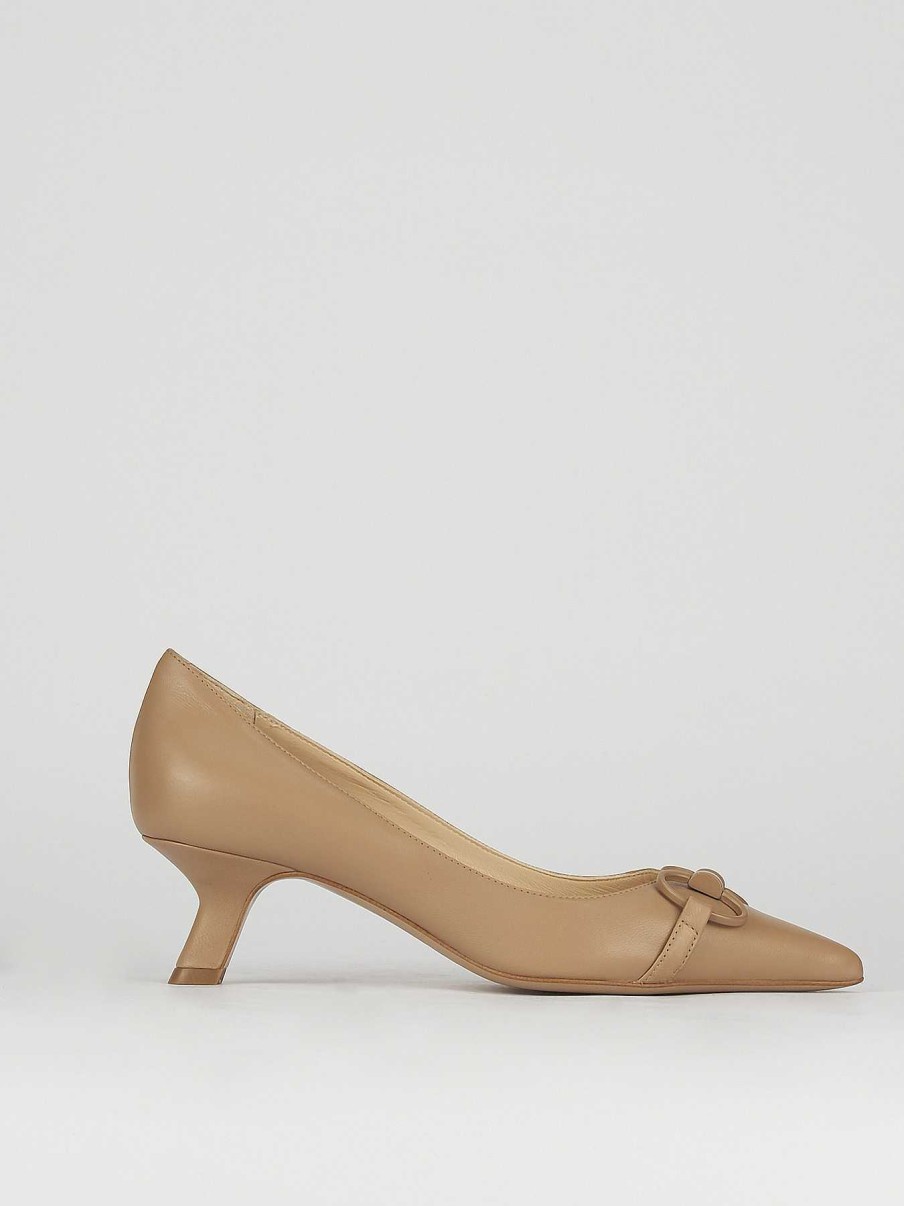 Donna Barca | Decollete Tacco 5 Cm In Pelle Beige