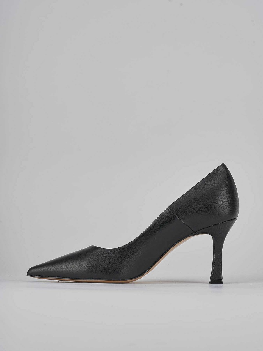 Donna Barca | Decollete Tacco 8 Cm In Pelle Nera