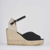 Donna Barca | Espadrillas Tacco 8 Cm In Pelle Nera