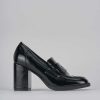 Donna Barca | Mocassini Tacco 7 Cm In Pelle Nera