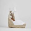 Donna Barca | Espadrillas Tacco 9 Cm In Tessuto Bianco