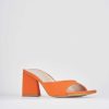 Donna Barca | Ciabatta Tacco 7 Cm Arancio Licra