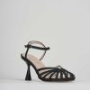 Donna Barca | Sandali Tacco Alto Tacco 6 Cm In Raso Nero