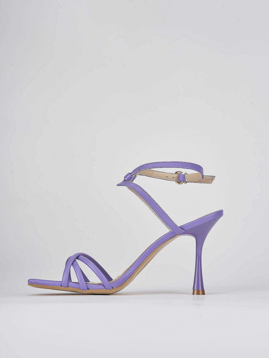 Donna Barca | Sandali Tacco Alto Tacco 9 Cm In Pelle Viola