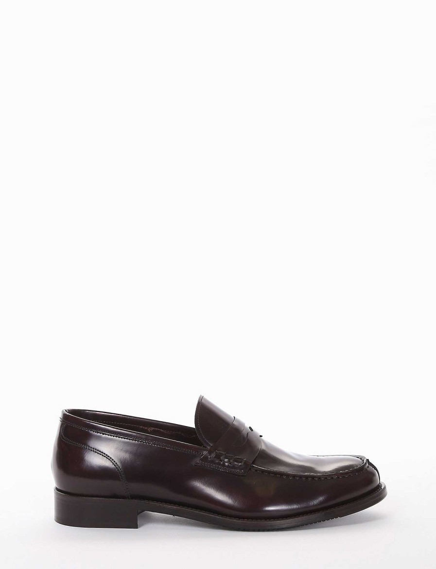 Uomo Barca | Mocassino Tacco 2 Cm In Pelle Bordeaux