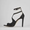 Donna Barca | Sandali Tacco Alto Tacco 9 Cm In Raso Nero