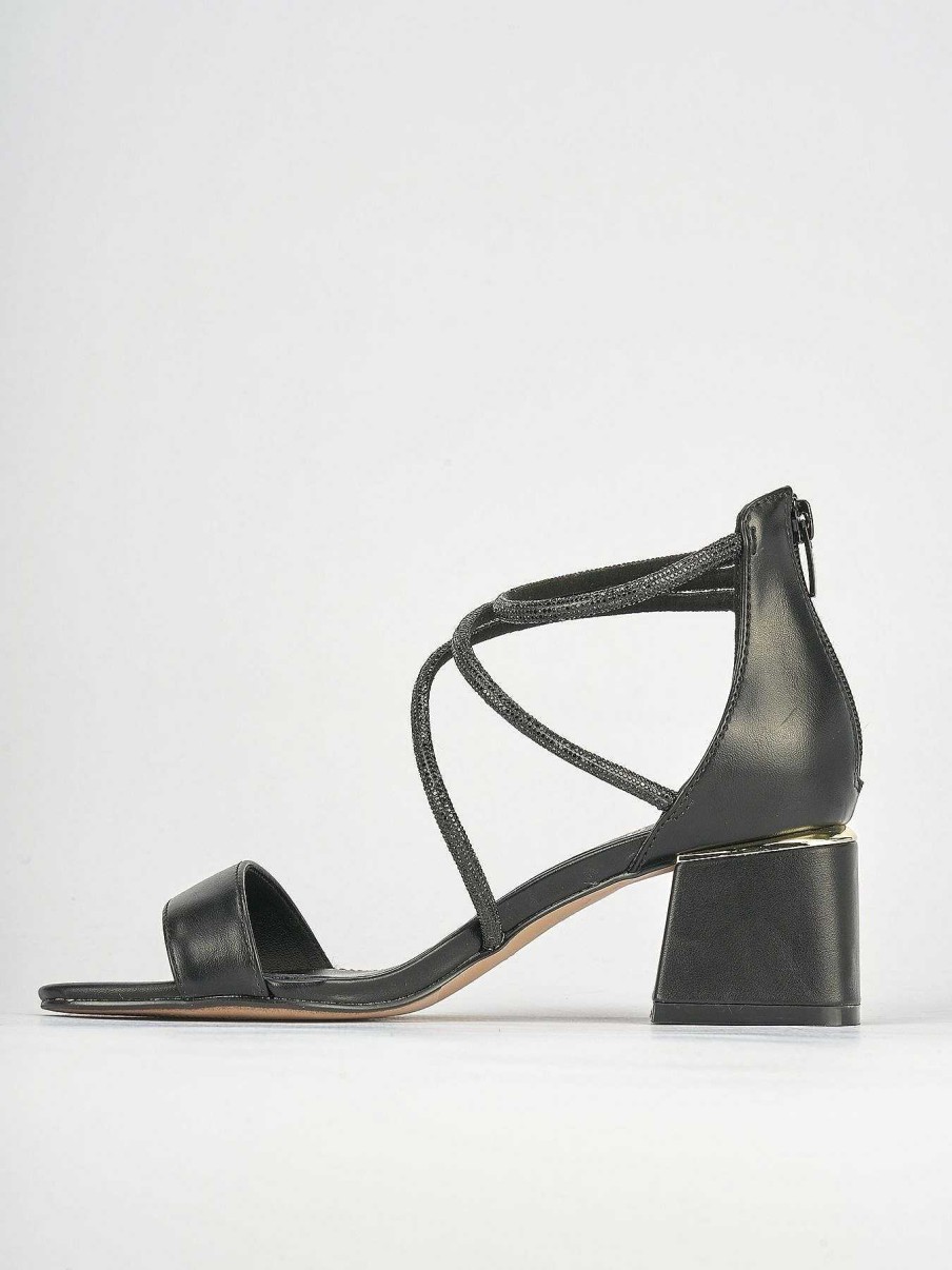 Donna Barca | Sandali Tacco Alto Tacco 5 Cm In Pelle Nera