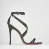 Donna Barca | Sandali Tacco Alto Tacco 11 Cm In Pelle Nera