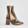 Donna Barca | Stivaletti Tacco Alto Tacco 5 Cm In Pelle Bronzo