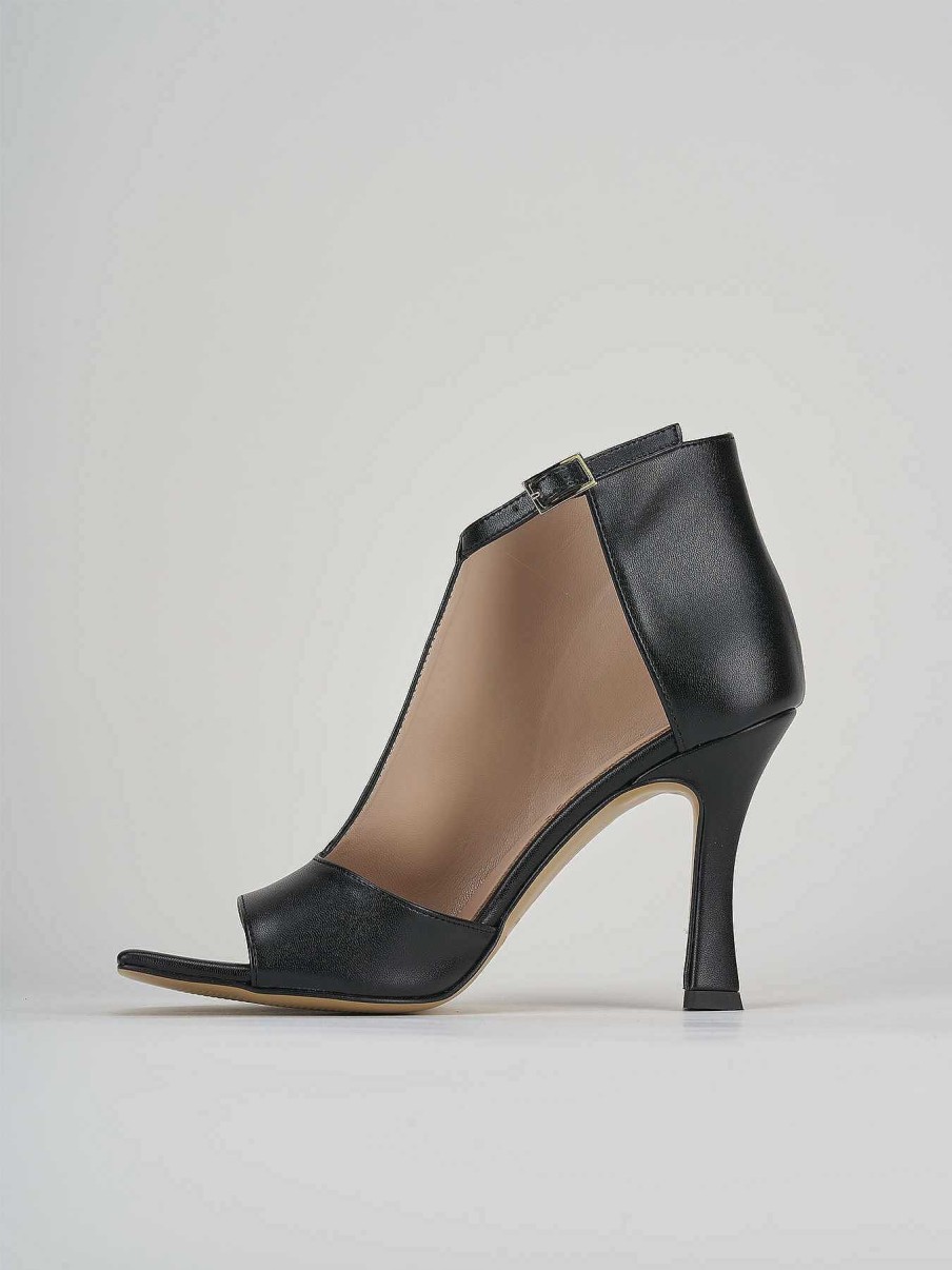 Donna Barca | Sandali Tacco Alto Tacco 8 Cm In Pelle Nera