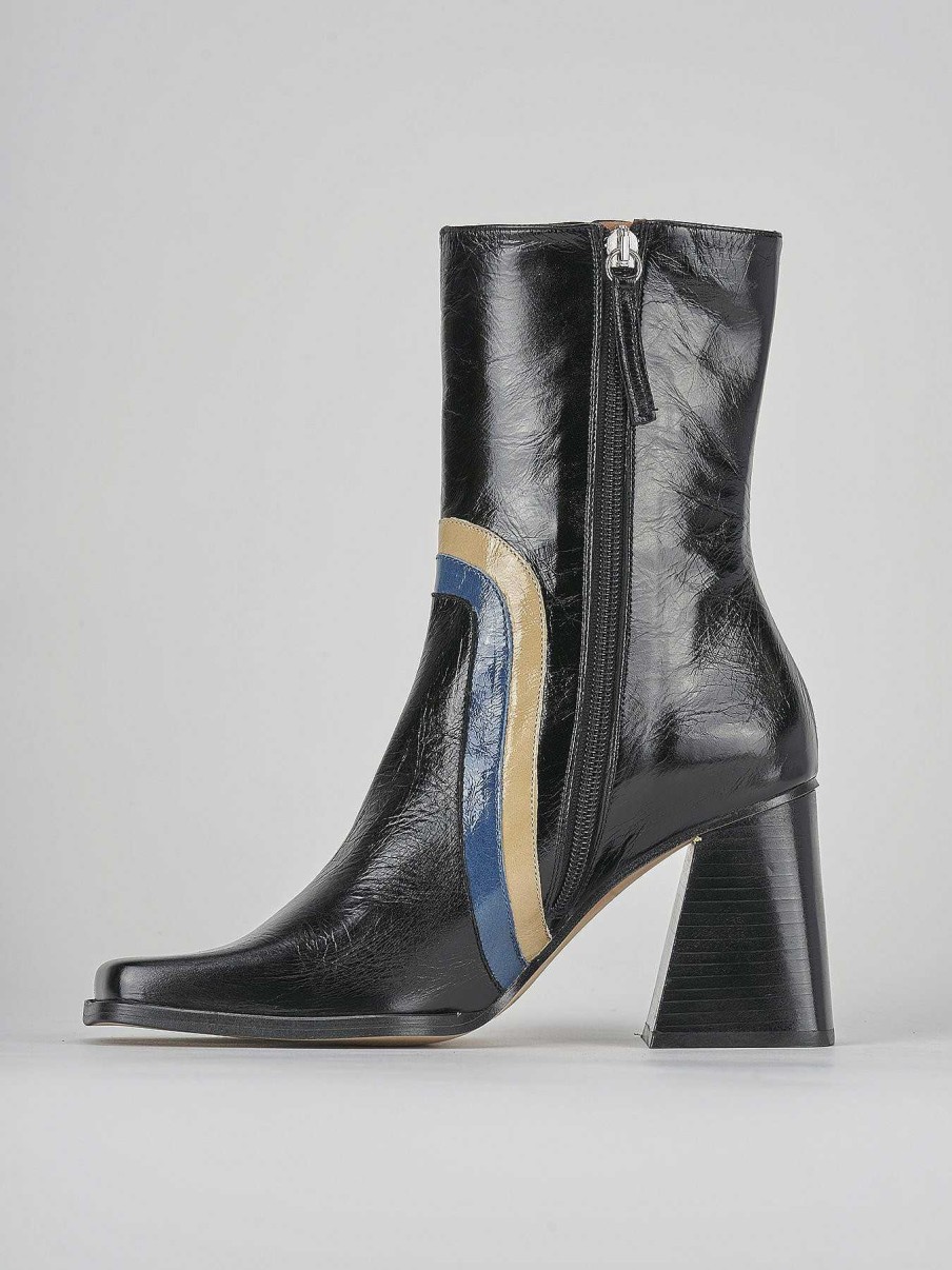 Donna Barca | Stivaletti Tacco Alto Tacco 7 Cm In Pelle Nera