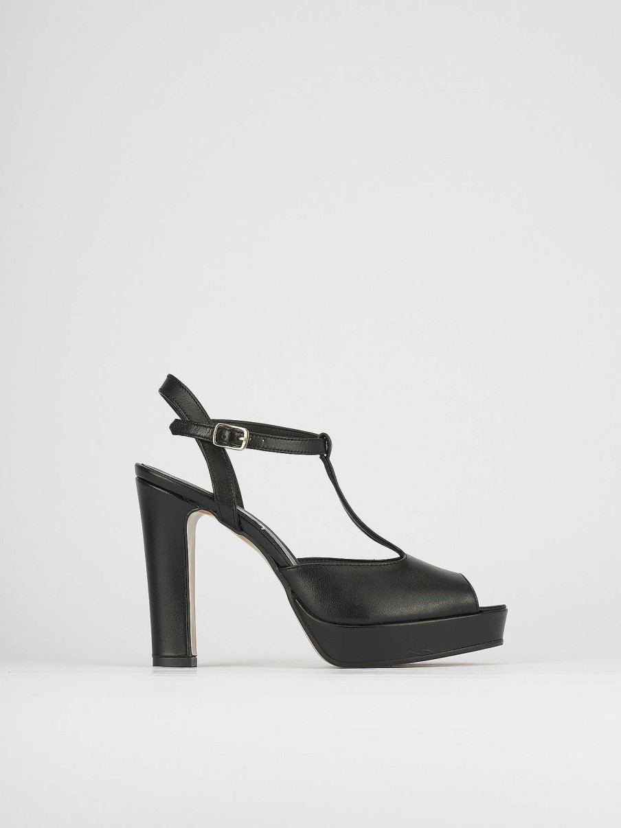 Donna Barca | Sandali Tacco Alto Tacco 9 Cm In Pelle Nera