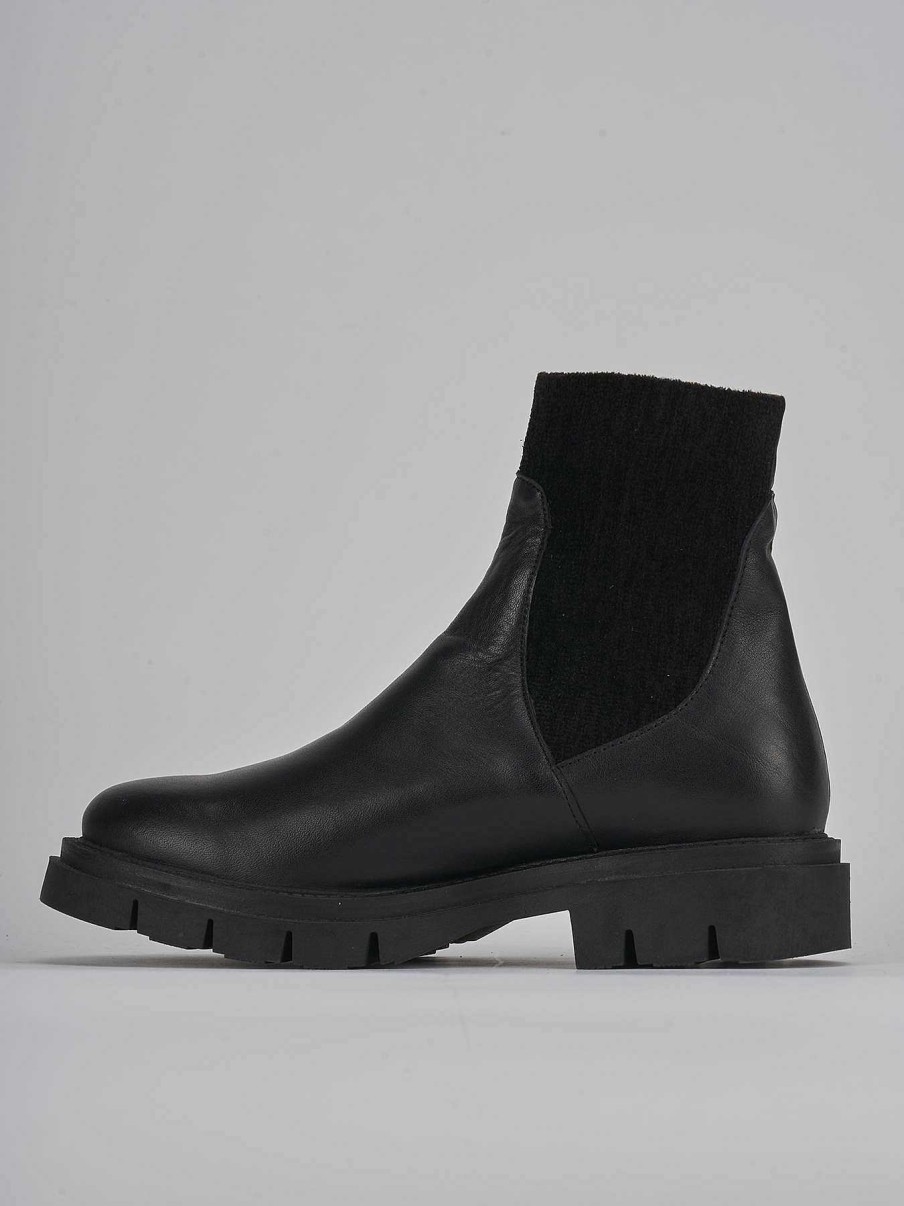 Donna Barca | Stivaletti Tacco Basso Tacco 4 Cm In Pelle Nera